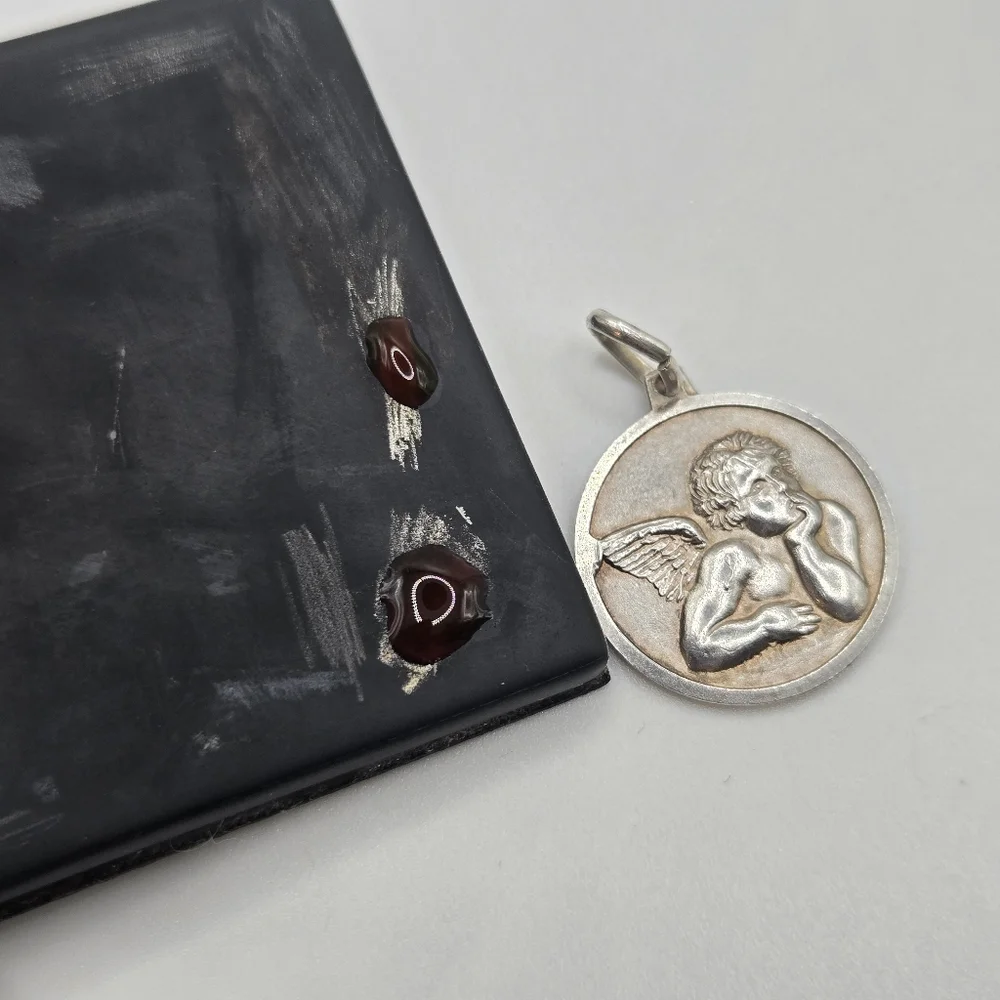 Vintage Silver Angel Cherub Pendant Necklace - Picture 10 of 10